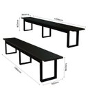 Ver mais imagens de Mesa Industrial com Bancos Jantar Churrasqueira Área Externa Base de Ferro:preto