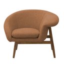 Ver imagem 3 de Poltrona Decorativa Yumi Base Madeira Braço Esquerdo Bouclé Terracota - Nexta Casa