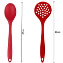 Ver imagem 3 de Kit Conjunto 07 Peças de Talheres Silicone Vermelho Utensilio para Cozinha