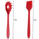 Ver imagem 6 de Kit Conjunto 07 Peças de Talheres Silicone Vermelho Utensilio para Cozinha