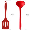 Ver imagem 4 de Kit Conjunto 07 Peças de Talheres Silicone Vermelho Utensilio para Cozinha
