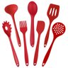Kit Conjunto 07 Peças de Talheres Silicone Vermelho Utensilio para Cozinha - 1