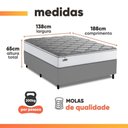 Ver imagem 3 de Cama Box Casal Real Max Force Softgel 138x188x65cm - Suporta até 200 kg por Pessoa Branco / Cinza