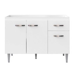 Balcão de Cozinha Elsa para Pia de 120cm Branco - Montanaris Decor Md Montanaris Decor - 1 Balcão de Cozinha Elsa para Pia de 120cm Branco - Montanaris Decor Md Montanaris Decor - 1