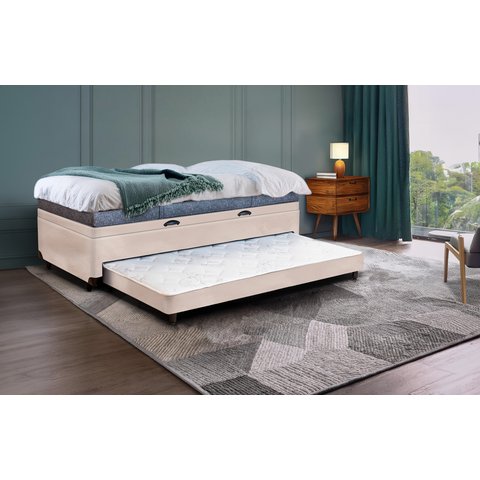 Cama 3 em 1 Solteirão Serenelife - Suede Bege Claro