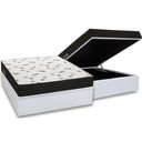 Ver imagem 1 de Cama Box Baú Casal: Colchão Espuma Ortobom D45 Light Saúde OrtoPillow + Base CRC Courano White(138x1