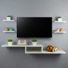 Rack TV Nicho Suspenso para Quarto Sala Branco 110cm - 1