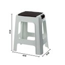 Ver imagem 2 de Banqueta Plástica Branco C/ Preto Resistente até 100kg