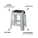 Ver imagem 3 de Banqueta Plástica Branco C/ Preto Resistente até 100kg