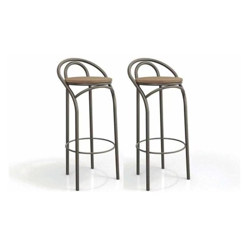 Kit 2 Banquetas Sala Jantar Dublin 1b706 2 Un Bronze/capuccino 31 - Kappesberg