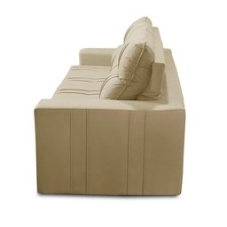 Sofá Retrátil e Reclinável 2 lugares com Molas 1,50m Ester Suede Bege Adonai Estofados - 8