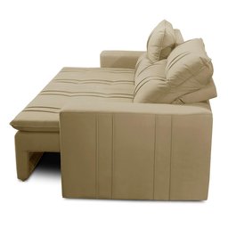 Sofá Retrátil e Reclinável 2 lugares com Molas 1,50m Ester Suede Bege Adonai Estofados - 7