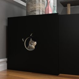 Box Pet Para Gato Cantinho Banheiro Com 2 Portas Preto - 5