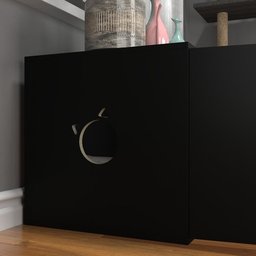 Box Pet Para Gato Cantinho Banheiro Com 2 Portas Preto - 6