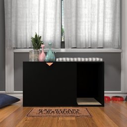 Box Pet Para Gato Cantinho Banheiro Com 2 Portas Preto - 4