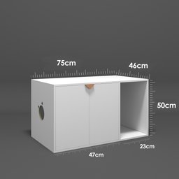 Box Pet Para Gato Cantinho Banheiro Com 2 Portas Preto - 8