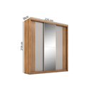 Ver imagem 3 de Guarda Roupa Casal 3 Portas de Correr (1 C- Espelho) e 2 Gavetas Moema Flex Amêndola-nude ou Preto