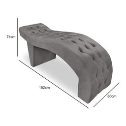 Maca Estofada Capitonê Clínica Salão Estética Suede Eduarda:Cinza - 3