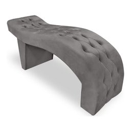Maca Estofada Capitonê Clínica Salão Estética Suede Eduarda:Cinza - 1