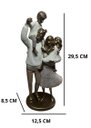 Ver imagem 2 de Escultura Familia Decorativa em Resina Pai Mãe Casal de Filhos