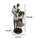 Ver imagem 2 de Escultura Familia Decorativa em Resina Pai Mãe Casal de Filhos