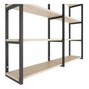 Ver imagem 6 de Prateleira Suspensa Industrial Elegante e Moderna com Ferro e Madeira Suporte Flutuante