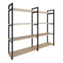 Ver imagem 4 de Prateleira Suspensa Industrial Elegante e Moderna com Ferro e Madeira Suporte Flutuante