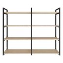 Ver imagem 3 de Prateleira Suspensa Industrial Elegante e Moderna com Ferro e Madeira Suporte Flutuante