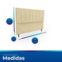 Ver imagem 4 de Kit Cabeceira Mais Calçadeira com Bau Eros Casal 140 cm para Cama Box Suede Bege Biselos-Decor