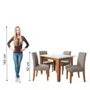 Ver imagem 6 de Conjunto Sala de Jantar Mesa Miami 1,20m 4 Cadeiras Trieste Madeirado/mascavo Dobuê