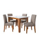 Ver imagem 1 de Conjunto Sala de Jantar Mesa Miami 1,20m 4 Cadeiras Trieste Madeirado/mascavo Dobuê