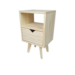 Mesa de Cabeceira com 1gav 62a X 36l X 28p em Madeira de Pinus - Natural - 4