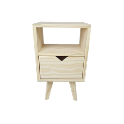 Mesa de Cabeceira com 1gav 62a X 36l X 28p em Madeira de Pinus - Natural - 1