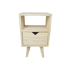 Mesa de Cabeceira com 1gav 62a X 36l X 28p em Madeira de Pinus - Natural