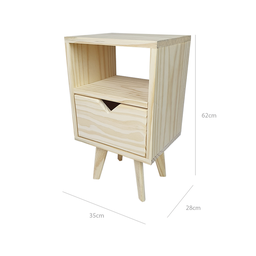 Mesa de Cabeceira com 1gav 62a X 36l X 28p em Madeira de Pinus - Natural - 5