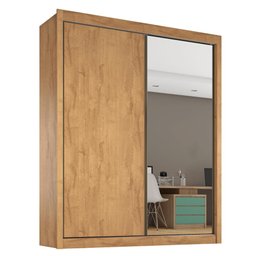 Guarda Roupa Zurique 1 Porta Espelhada 100% Mdf Amêndoa Off White - Móveis Europa - 4