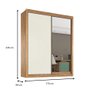 Guarda Roupa Zurique 1 Porta Espelhada 100% Mdf Amêndoa Off White - Móveis Europa - 6