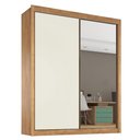 Ver imagem 3 de Guarda Roupa Zurique 1 Porta Espelhada 100% Mdf Amêndoa Off White - Móveis Europa