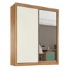 Guarda Roupa Zurique 1 Porta Espelhada 100% Mdf Amêndoa Off White - Móveis Europa - 3