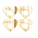 Ver imagem 1 de Porta Guardanapo Coração Desejos Espelhado Kit 4 Peças 7,5cmx6,5cm - Cria Arte Laser Dourado