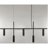 Pendente Moderno Luxo Tubular para 5 Mini Dicroicas Tubo Horizontal Retangular 1,00m Preto - 1