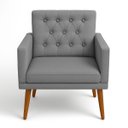 Ver imagem 4 de Poltrona Cadeira Capitone Decorativa para Sala de Estar Recepção Salão de Beleza Manicure Madeira