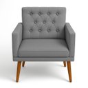 Ver imagem 4 de Poltrona Decorativa para Sala Reforçada Confortável Pés de Madeira Escritório