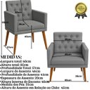 Ver imagem 2 de Poltrona Cadeira Capitone Decorativa para Sala de Estar Recepção Salão de Beleza Manicure Madeira