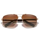 Ver imagem 2 de Óculos de Sol Polarizados Masculino Design Piloto Condução Proteção Uv400 Marrom