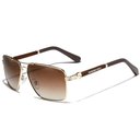 Ver imagem 1 de Óculos de Sol Polarizados Masculino Design Piloto Condução Proteção Uv400 Marrom