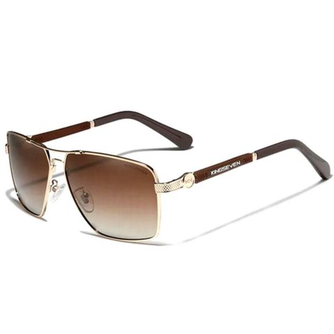 Óculos de Sol Polarizados Masculino Design Piloto Condução Proteção Uv400 Marrom