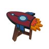 Banquinho De Madeira Feito E Pintado À Mão - Foguete - 1