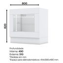 Ver imagem 3 de Balcão Forno de Embutir 80cm Americana Branco com Tampo Nature - Móveis Henn