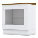 Ver imagem 1 de Balcão Forno de Embutir 80cm Americana Branco com Tampo Nature - Móveis Henn